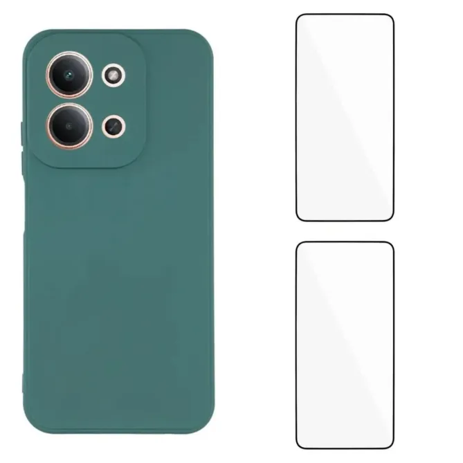 Pack Coque Silicone Xiaomi Redmi 15C 4G / 5G Bords Droits avec Verres 