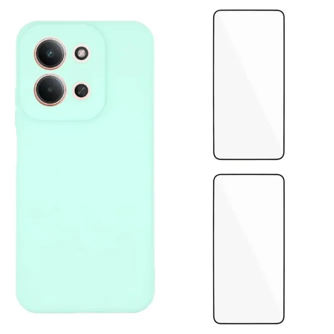 Pack Coque Silicone Xiaomi Redmi 15C 4G / 5G Bords Droits avec Verres 
