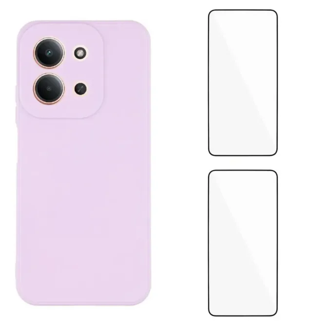 Pack Coque Silicone Xiaomi Redmi 15C 4G / 5G Bords Droits avec Verres 