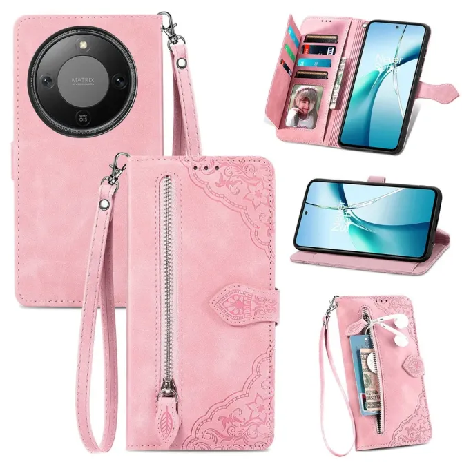 Housse Honor Magic 8 Lite / X9d 5G floral zippé | ÉCLOSION