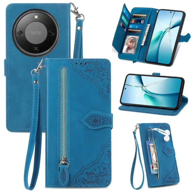 Housse Honor Magic 8 Lite / X9d 5G floral zippé | ÉCLOSION