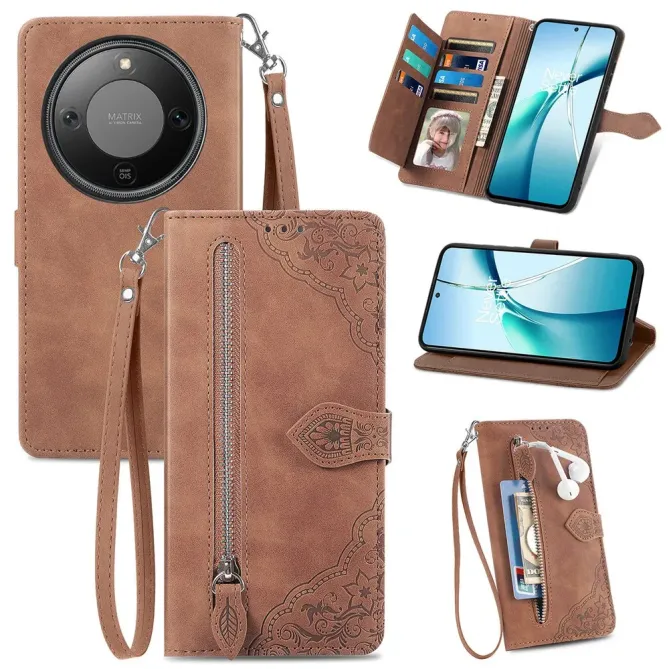 Housse Honor Magic 8 Lite / X9d 5G floral zippé | ÉCLOSION
