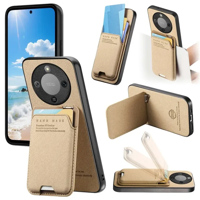 Coque Honor Magic 8 Lite / X9d 5G Tissu Texture avec Porte-Carte Suppo