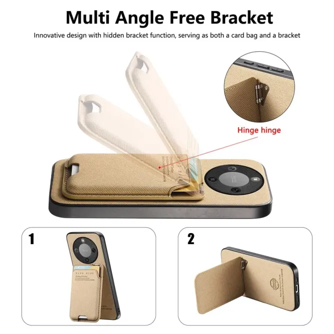 Coque Honor Magic 8 Lite / X9d 5G Tissu Texture avec Porte-Carte Suppo