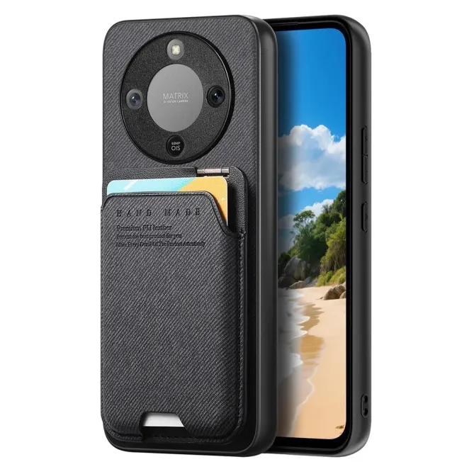 Coque Honor Magic 8 Lite / X9d 5G Tissu Texture avec Porte-Carte Suppo