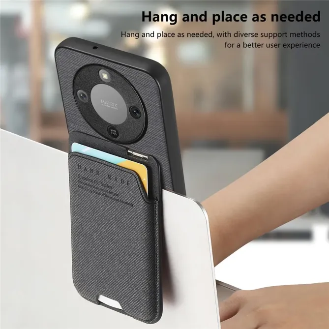 Coque Honor Magic 8 Lite / X9d 5G Tissu Texture avec Porte-Carte Suppo