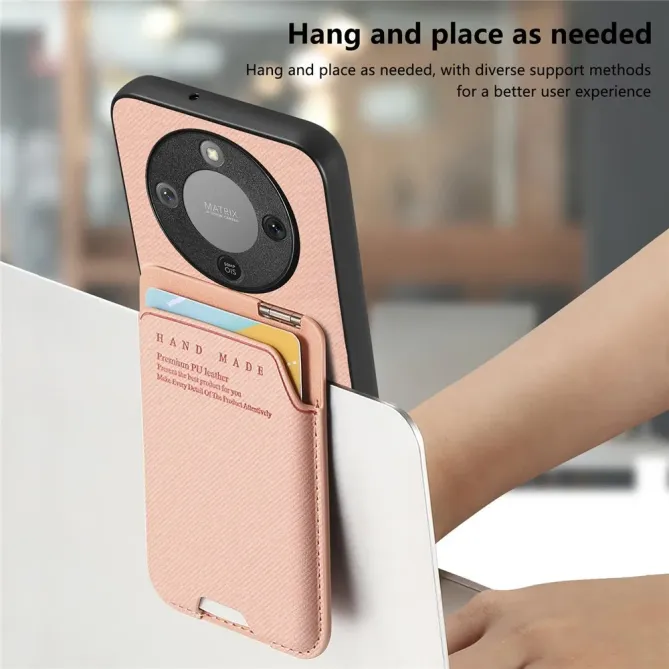 Coque Honor Magic 8 Lite / X9d 5G Tissu Texture avec Porte-Carte Suppo