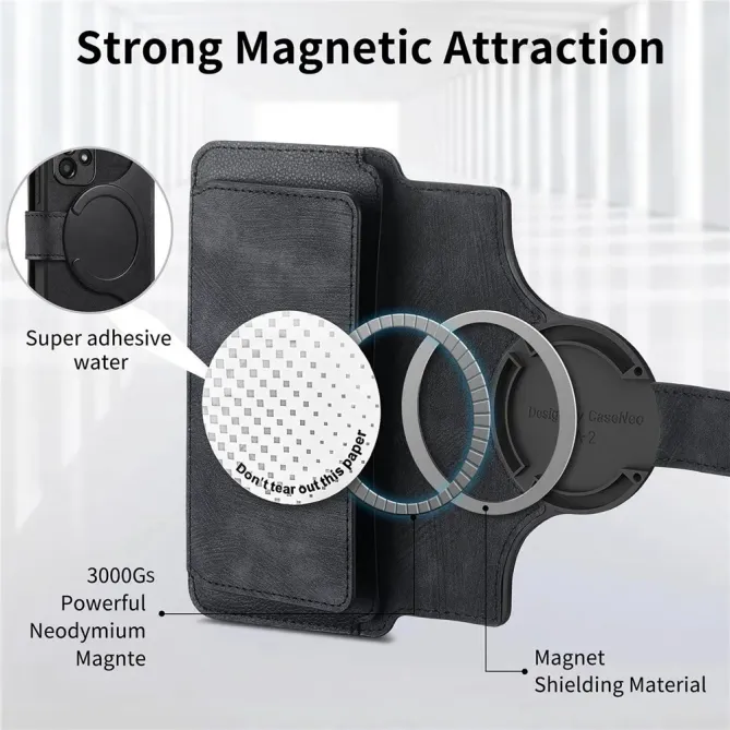 Housse Honor Magic 8 Lite / X9d 5G Zippée avec Coque Détachable | MW-02 Noir - photo 9