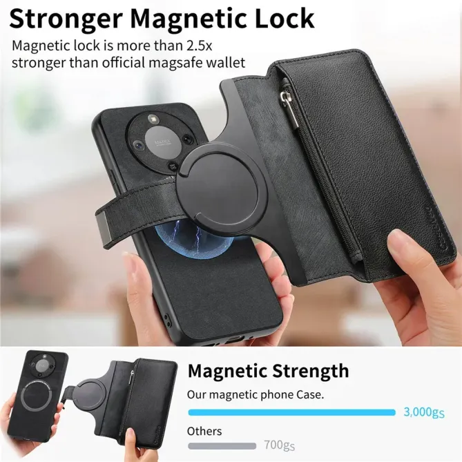 Housse Honor Magic 8 Lite / X9d 5G Zippée avec Coque Détachable | MW-02 Noir - photo 10