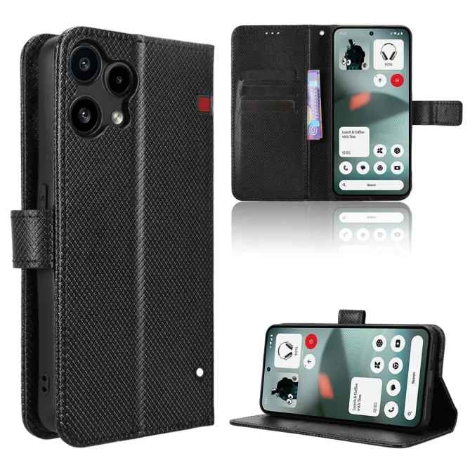 Housse Nothing Phone (3a) Lite Texture Diamant avec Dragonne
