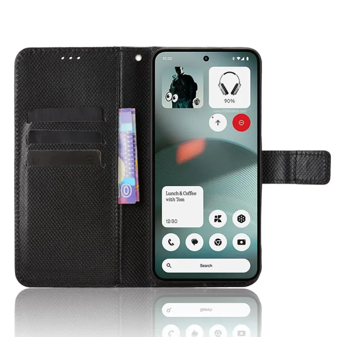 Housse Nothing Phone (3a) Lite Texture Diamant avec Dragonne