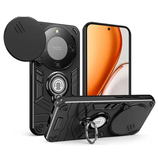 Coque Honor Magic 8 Lite / X9d 5G Antichoc avec Cache Caméra et Anneau