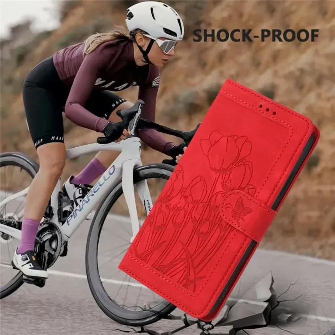 Housse Honor 400 Smart 5G / 4G Portefeuille 5 Cartes Tulipes