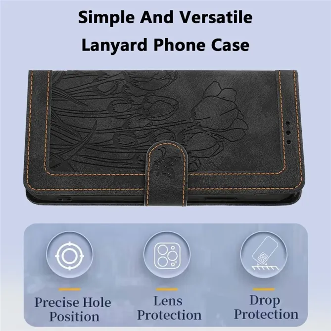 Housse Honor 400 Smart 5G / 4G Portefeuille 5 Cartes Tulipes