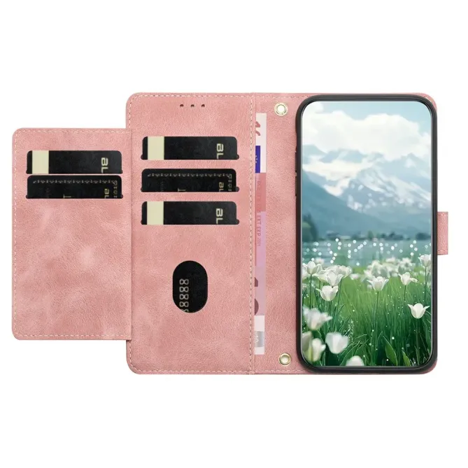 Housse Honor Magic 8 Lite / X9d 5G Portefeuille 5 Cartes Tulipes