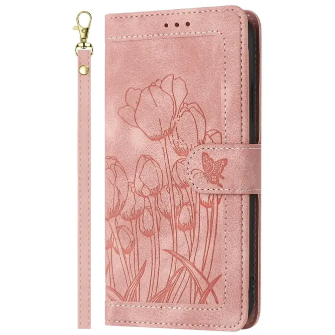 Housse Honor Magic 8 Lite / X9d 5G Portefeuille 5 Cartes Tulipes