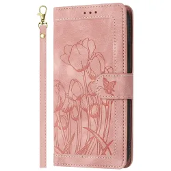 Housse Honor Magic 8 Lite / X9d 5G Portefeuille 5 Cartes Tulipes