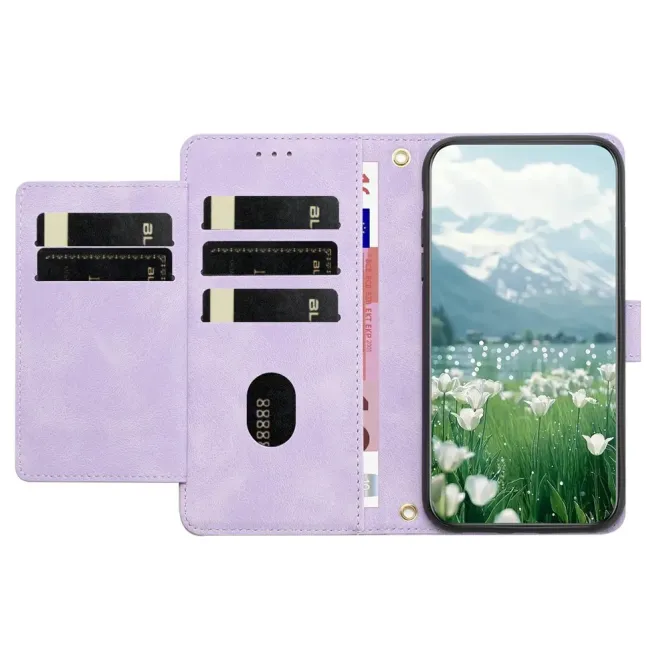 Housse Honor Magic 8 Lite / X9d 5G Portefeuille 5 Cartes Tulipes