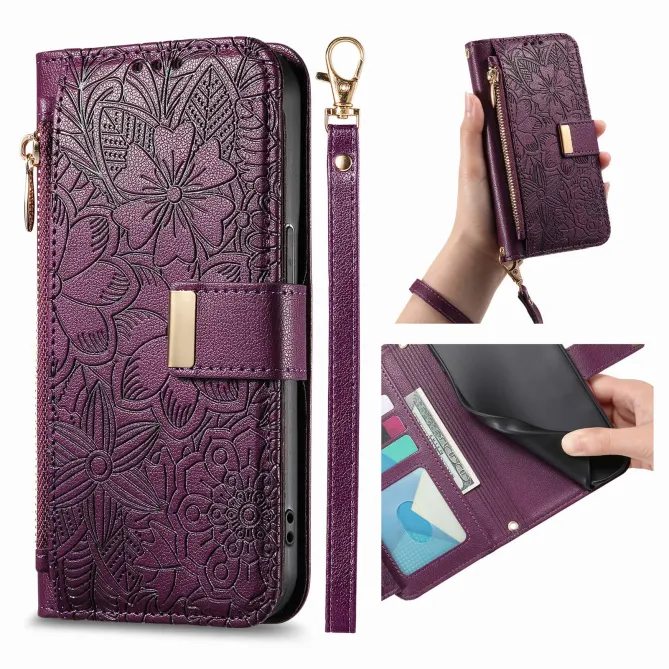 Housse Honor Magic 8 Lite / X9d 5G portefeuille floral zippé | FLORE