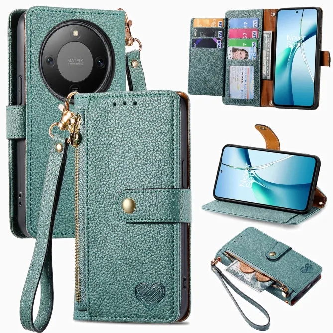 Housse Honor Magic 8 Lite / X9d 5G RFID Zippée avec Dragonne | CŒUR