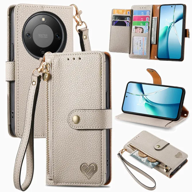 Housse Honor Magic 8 Lite / X9d 5G RFID Zippée avec Dragonne | CŒUR