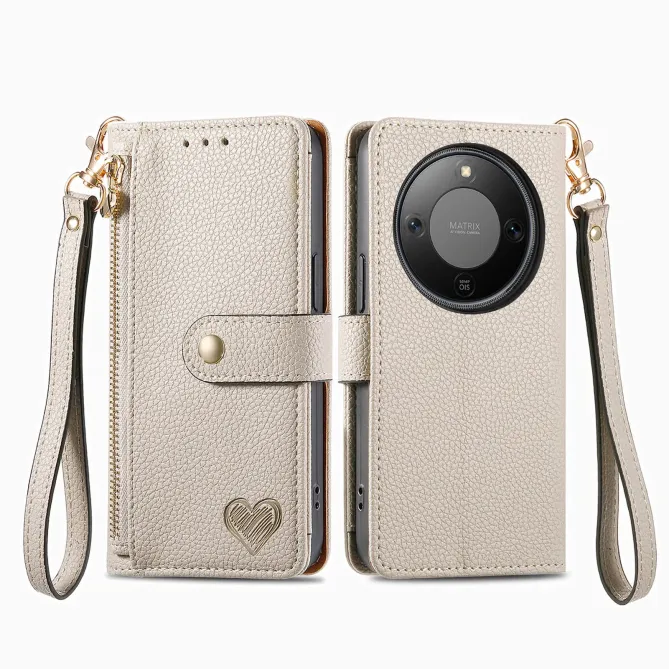 Housse Honor Magic 8 Lite / X9d 5G RFID Zippée avec Dragonne | CŒUR