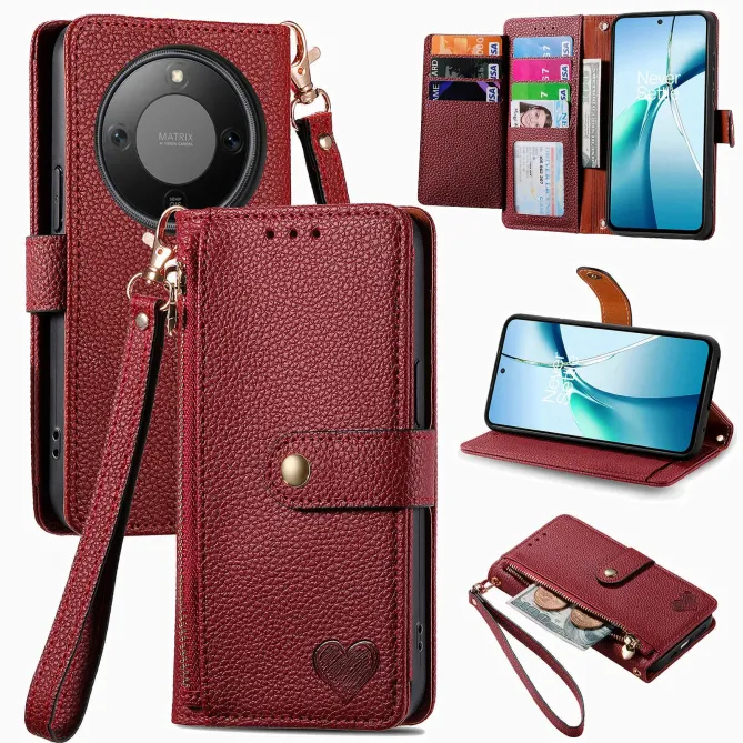Housse Honor Magic 8 Lite / X9d 5G RFID Zippée avec Dragonne | CŒUR