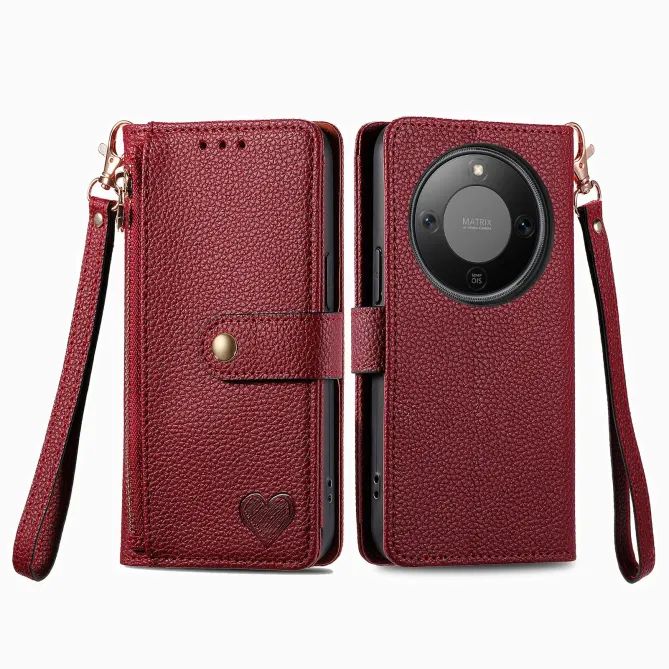 Housse Honor Magic 8 Lite / X9d 5G RFID Zippée avec Dragonne | CŒUR