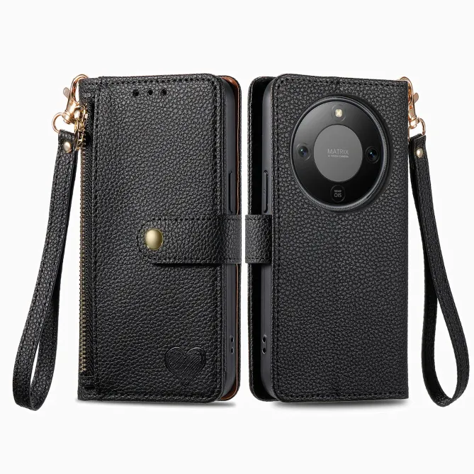 Housse Honor Magic 8 Lite / X9d 5G RFID Zippée avec Dragonne | CŒUR