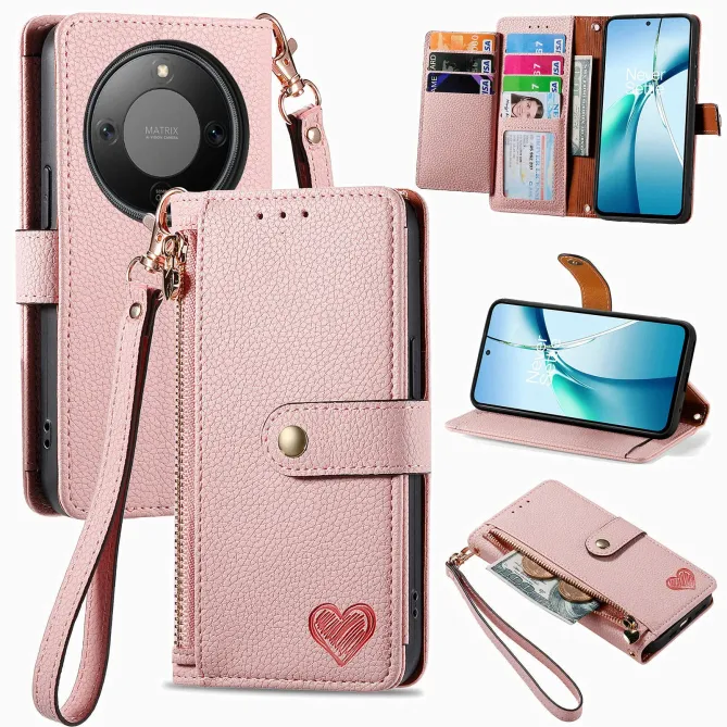 Housse Honor Magic 8 Lite / X9d 5G RFID Zippée avec Dragonne | CŒUR