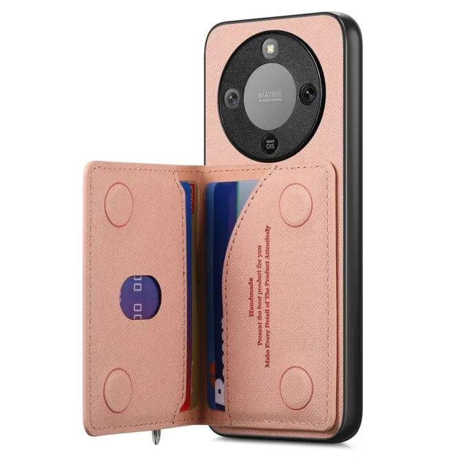 Coque Honor Magic 8 Lite / X9d 5G Zippée Texture Jean avec Porte-Carte