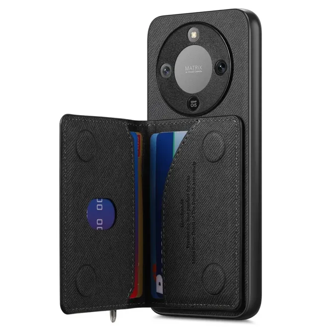 Coque Honor Magic 8 Lite / X9d 5G Zippée Texture Jean avec Porte-Carte