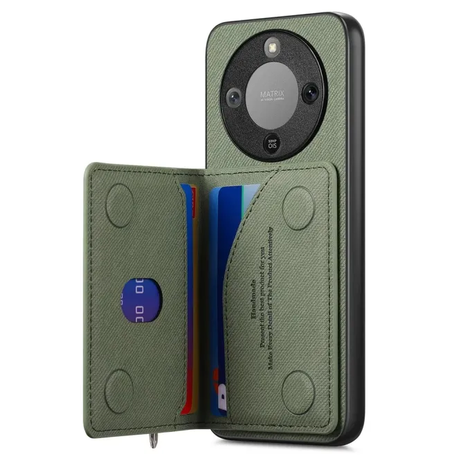 Coque Honor Magic 8 Lite / X9d 5G Zippée Texture Jean avec Porte-Carte