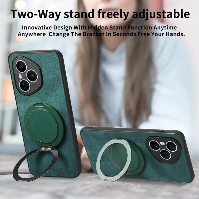 Coque Honor 400 Pro avec Anneau Rotatif Rétro | GYRO Vert foncé - photo 4