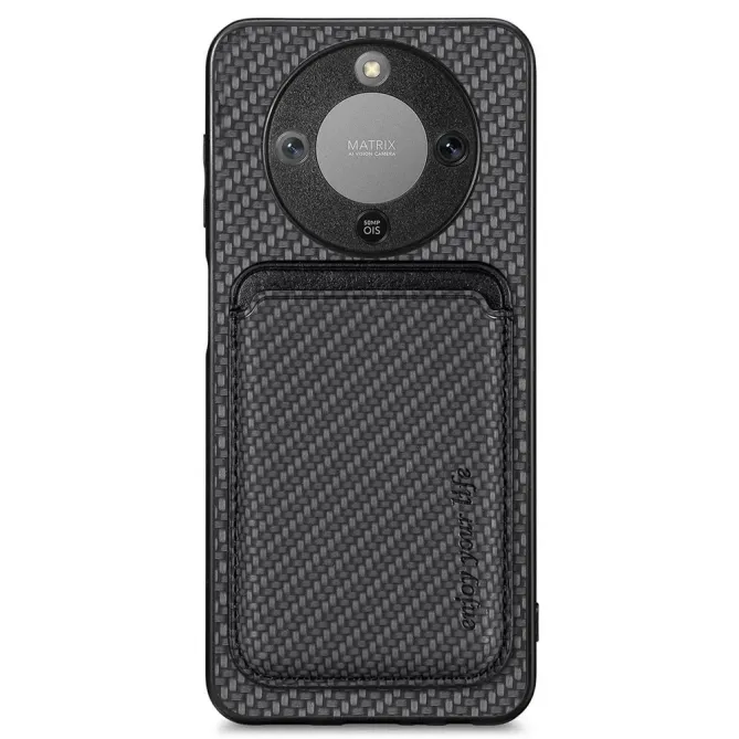 Coque Honor Magic 8 Lite / X9d 5G Fibre de Carbone Porte-cartes détach