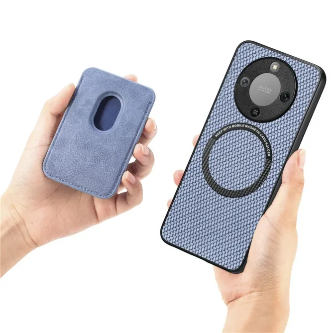 Coque Honor Magic 8 Lite / X9d 5G Fibre de Carbone Porte-cartes détach