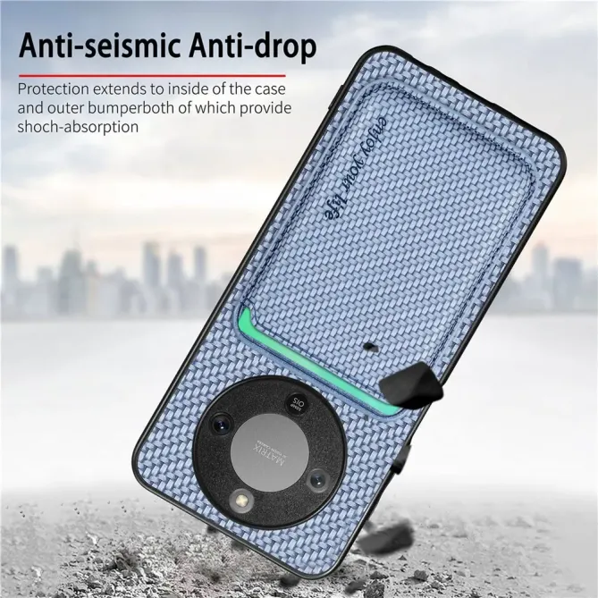 Coque Honor Magic 8 Lite / X9d 5G Fibre de Carbone Porte-cartes détach