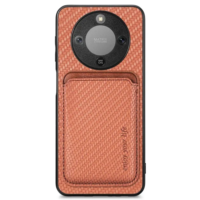 Coque Honor Magic 8 Lite / X9d 5G Fibre de Carbone Porte-cartes détach