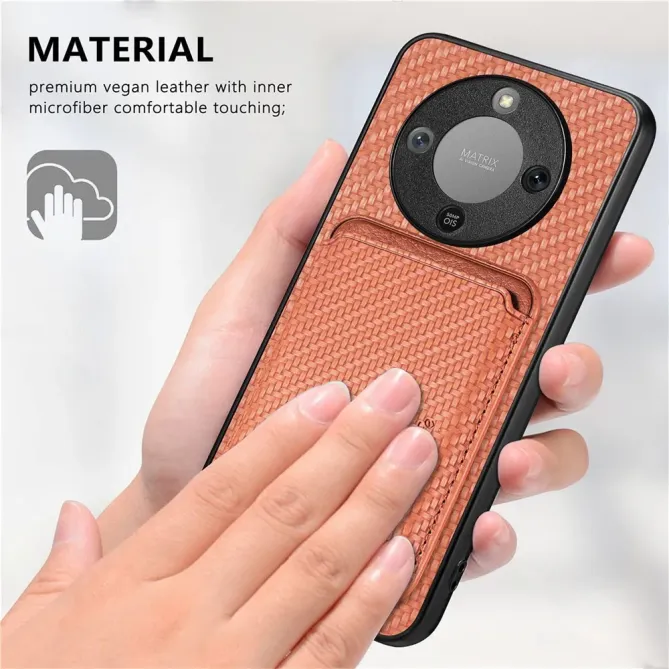 Coque Honor Magic 8 Lite / X9d 5G Fibre de Carbone Porte-cartes détach