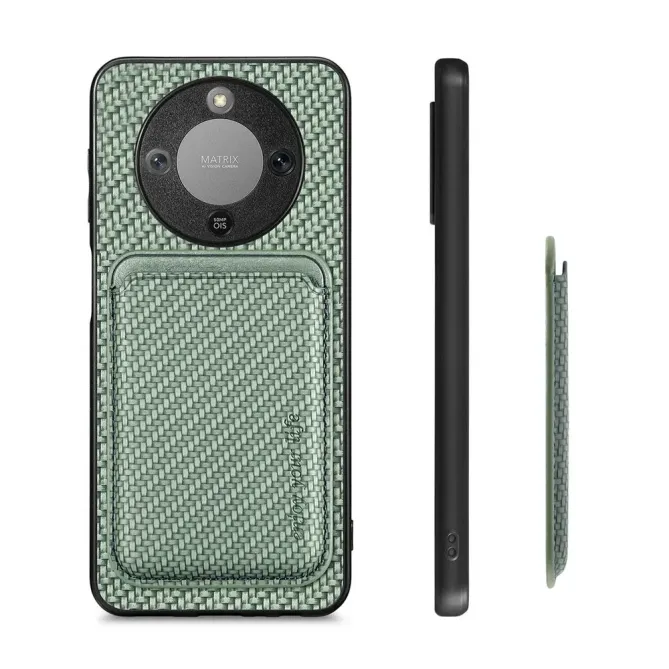 Coque Honor Magic 8 Lite / X9d 5G Fibre de Carbone Porte-cartes détach
