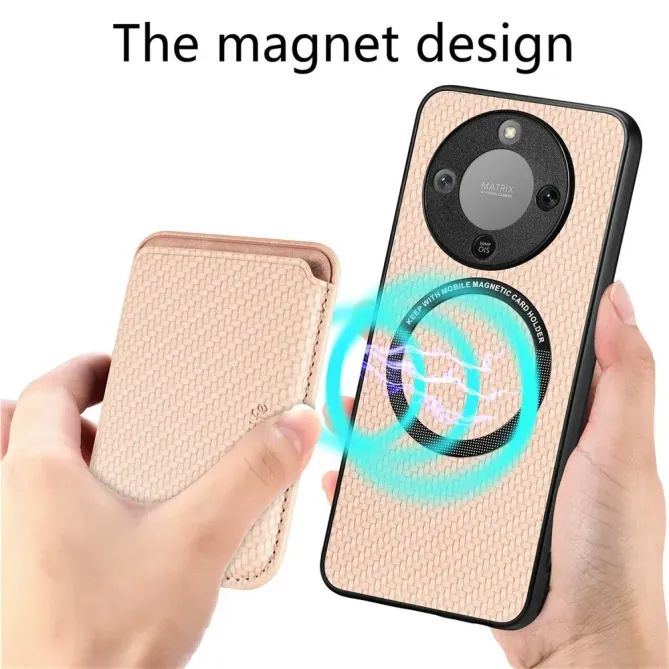 Coque Honor Magic 8 Lite / X9d 5G Fibre de Carbone Porte-cartes détach