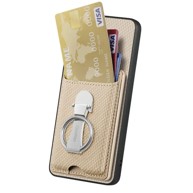 Coque Honor Magic 8 Lite / X9d 5G Texture Carbone avec Porte-Cartes et