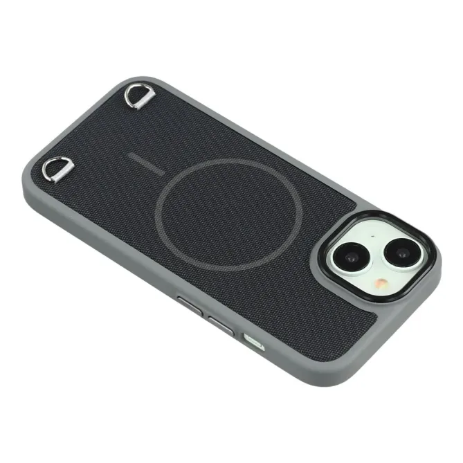 Coque iPhone 15 MagSafe tissu technique avec porte-cartes