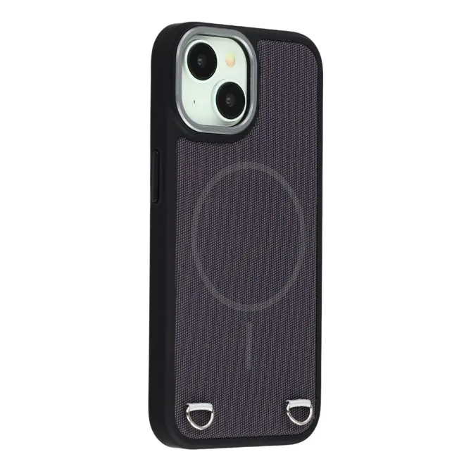 Coque iPhone 15 MagSafe tissu technique avec porte-cartes