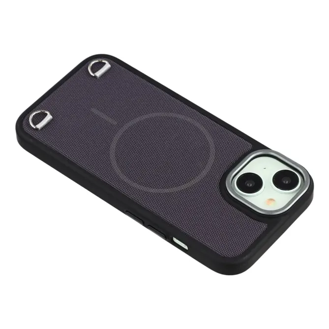 Coque iPhone 15 MagSafe tissu technique avec porte-cartes