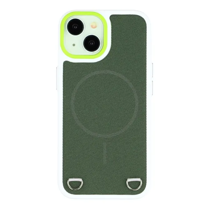 Coque iPhone 15 MagSafe tissu technique avec porte-cartes