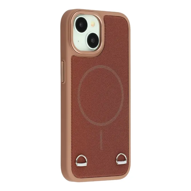 Coque iPhone 15 MagSafe tissu technique avec porte-cartes