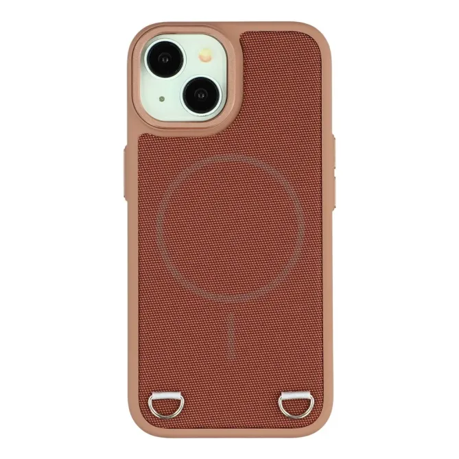 Coque iPhone 15 MagSafe tissu technique avec porte-cartes