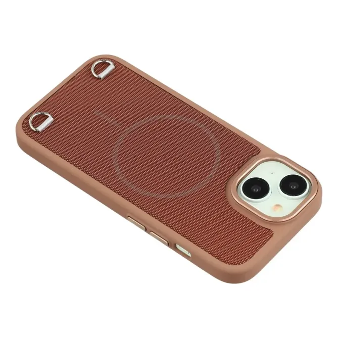 Coque iPhone 15 MagSafe tissu technique avec porte-cartes