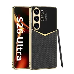 Coque Samsung Galaxy S26 Ultra carbone bicolore placage métal